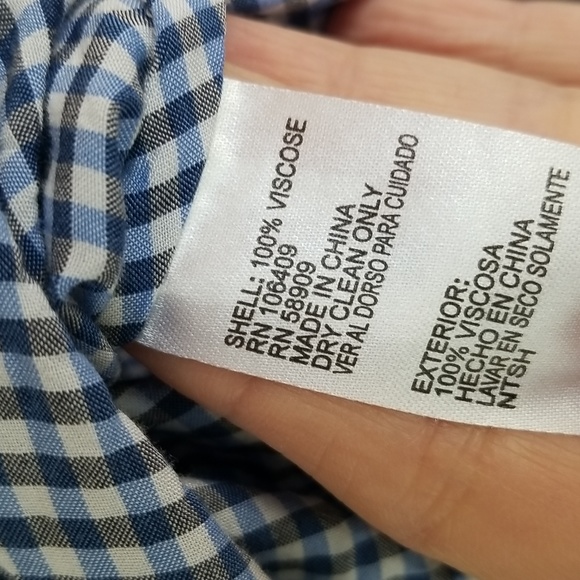 Blue/white Plaid twisted front shirt - Picture 3 of 7